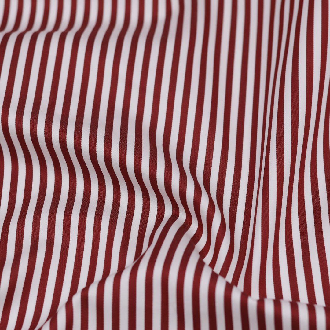 Cotton Sateen Boxer shorts  Maroon Stripe