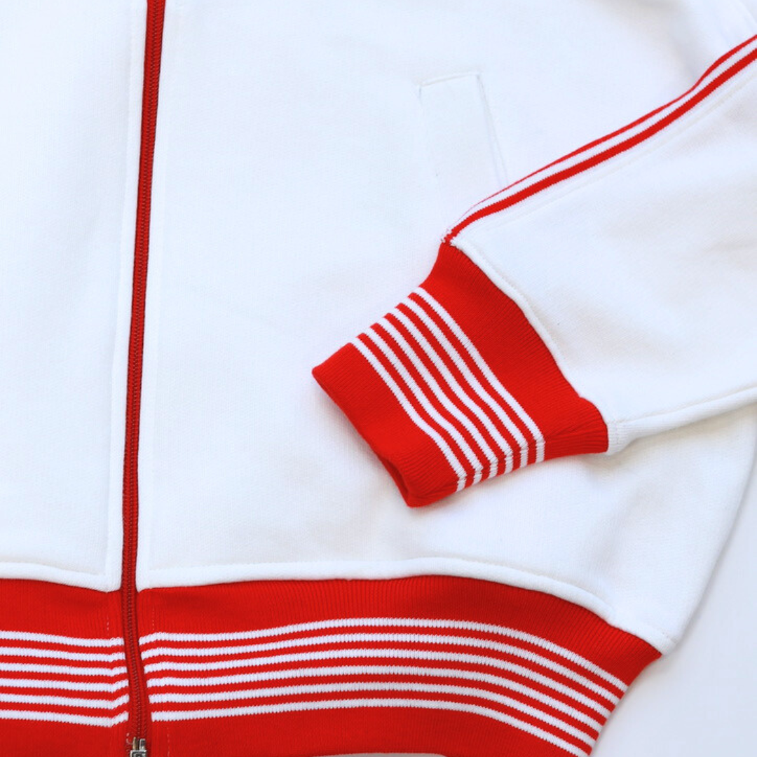 White and Red Retro Anthem Jacket