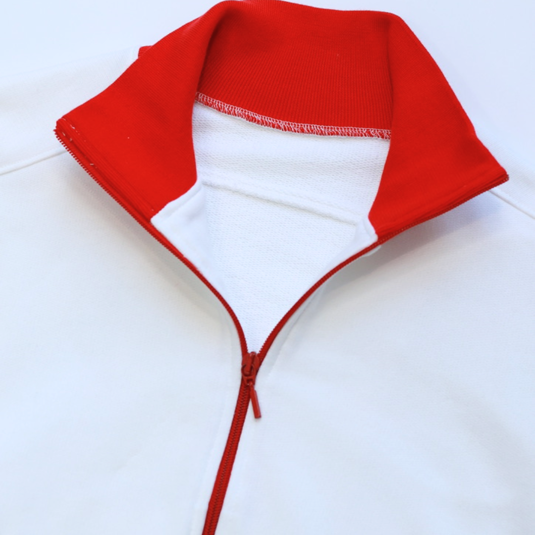 White and Red Retro Anthem Jacket