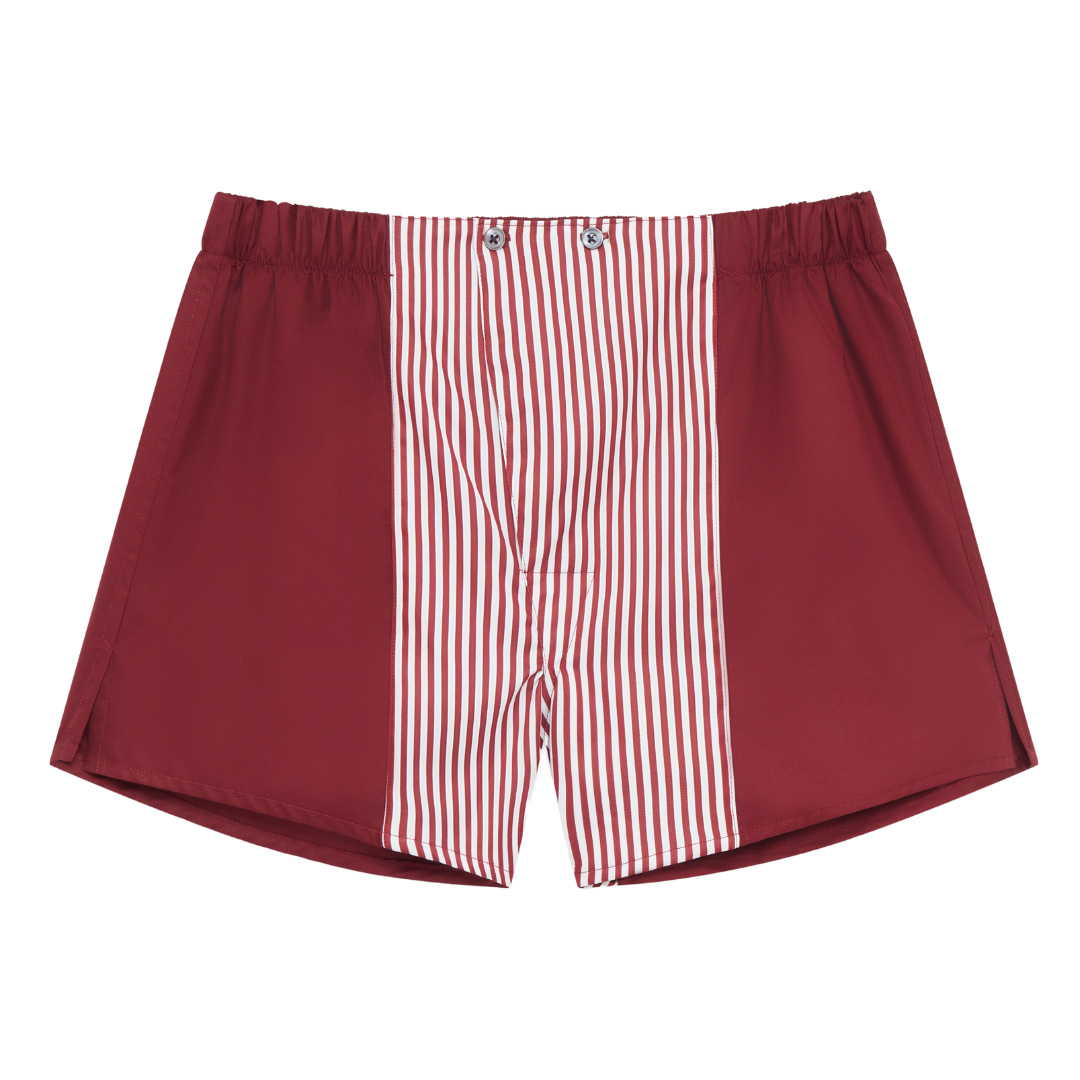 Cotton Sateen Boxer shorts  Maroon