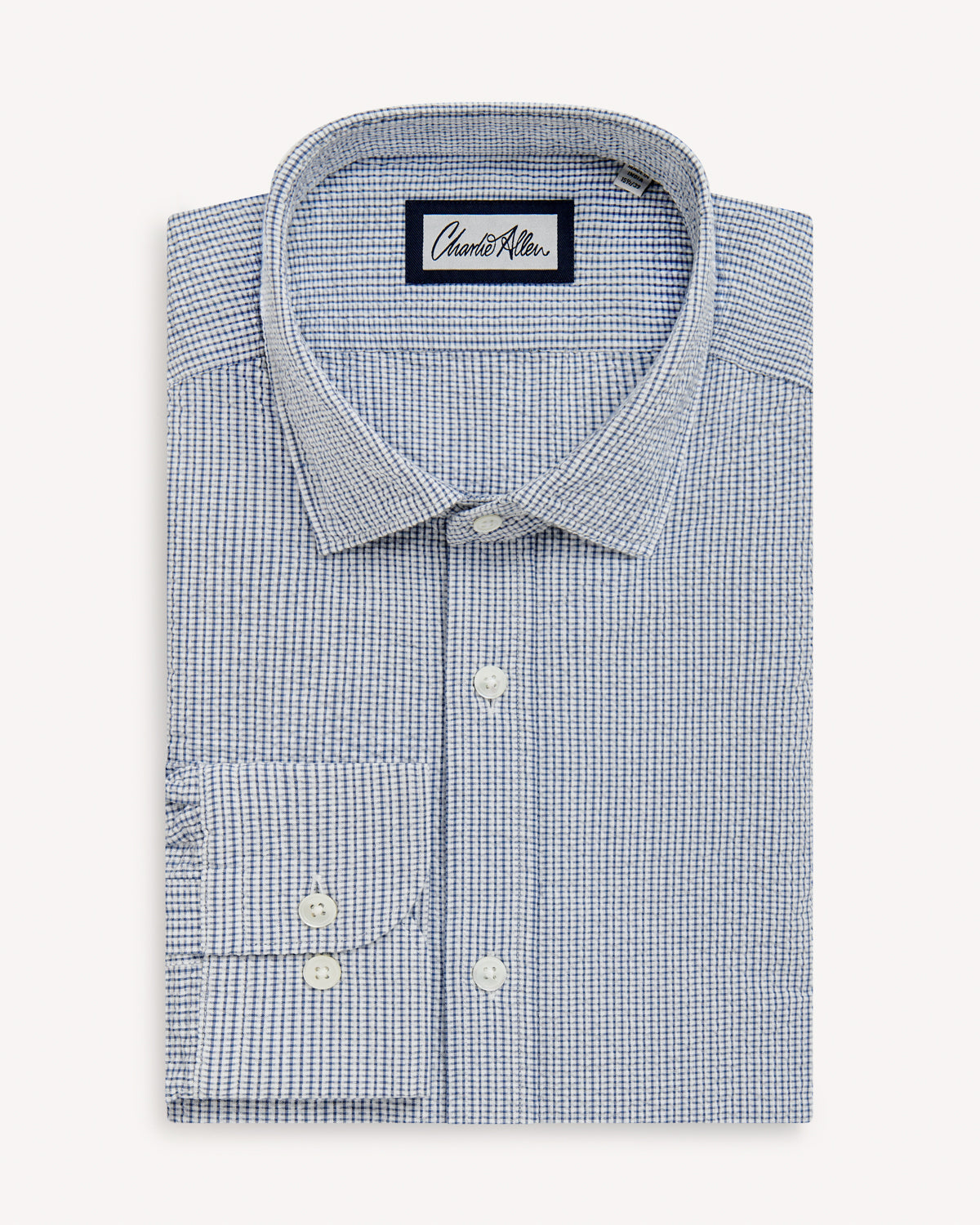 Summer Seersucker Shirt - Navy