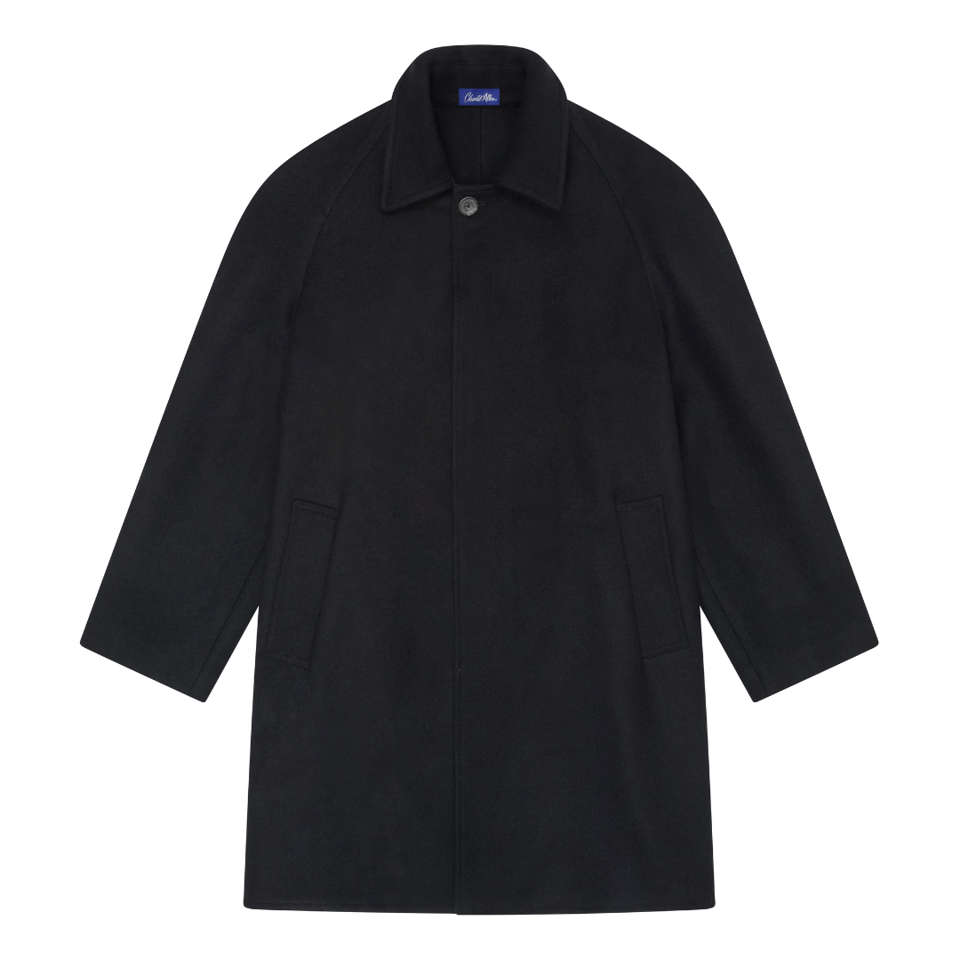 Black Wool  Raglan Coat