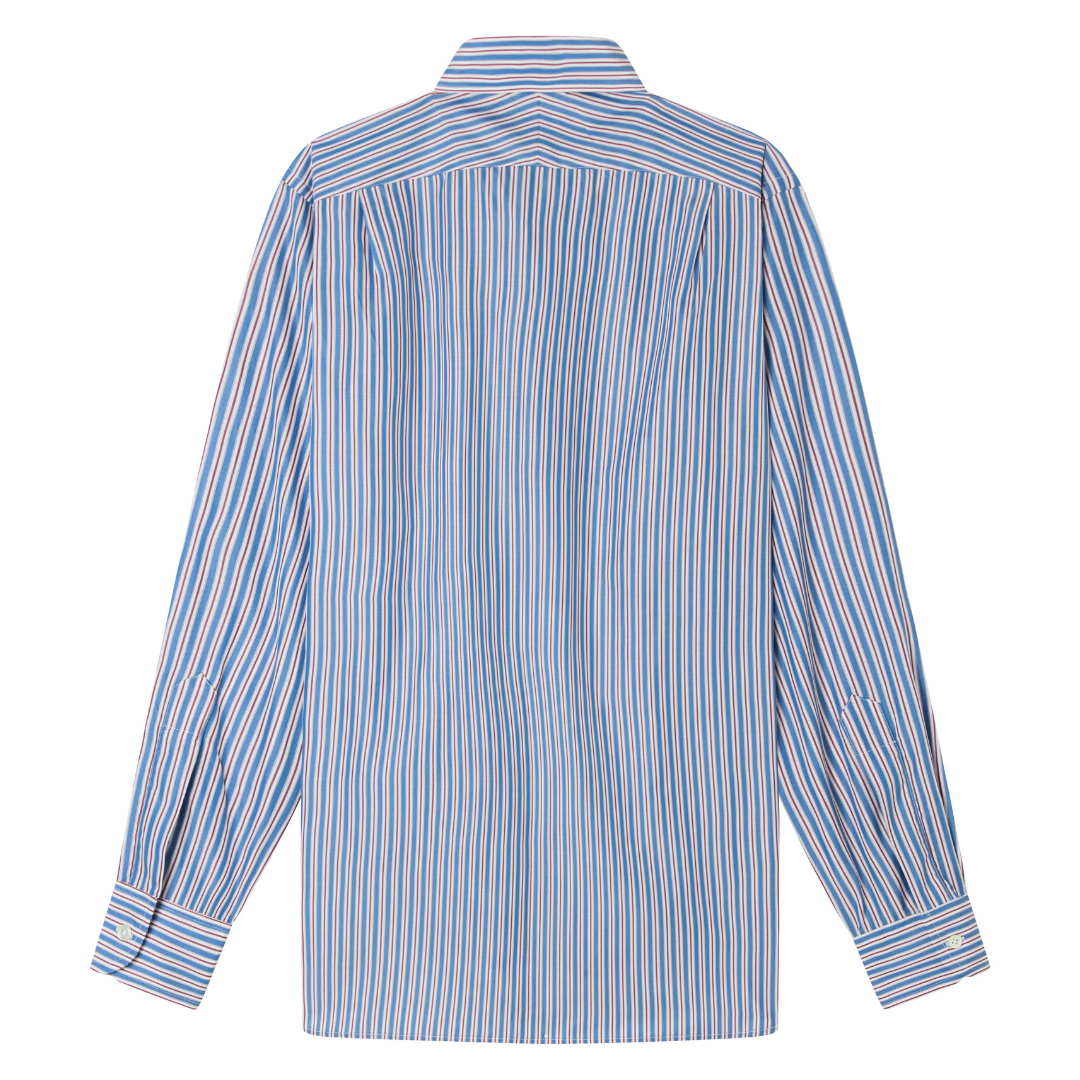 Blue stripe Cotton Sateen Button-down Shirt