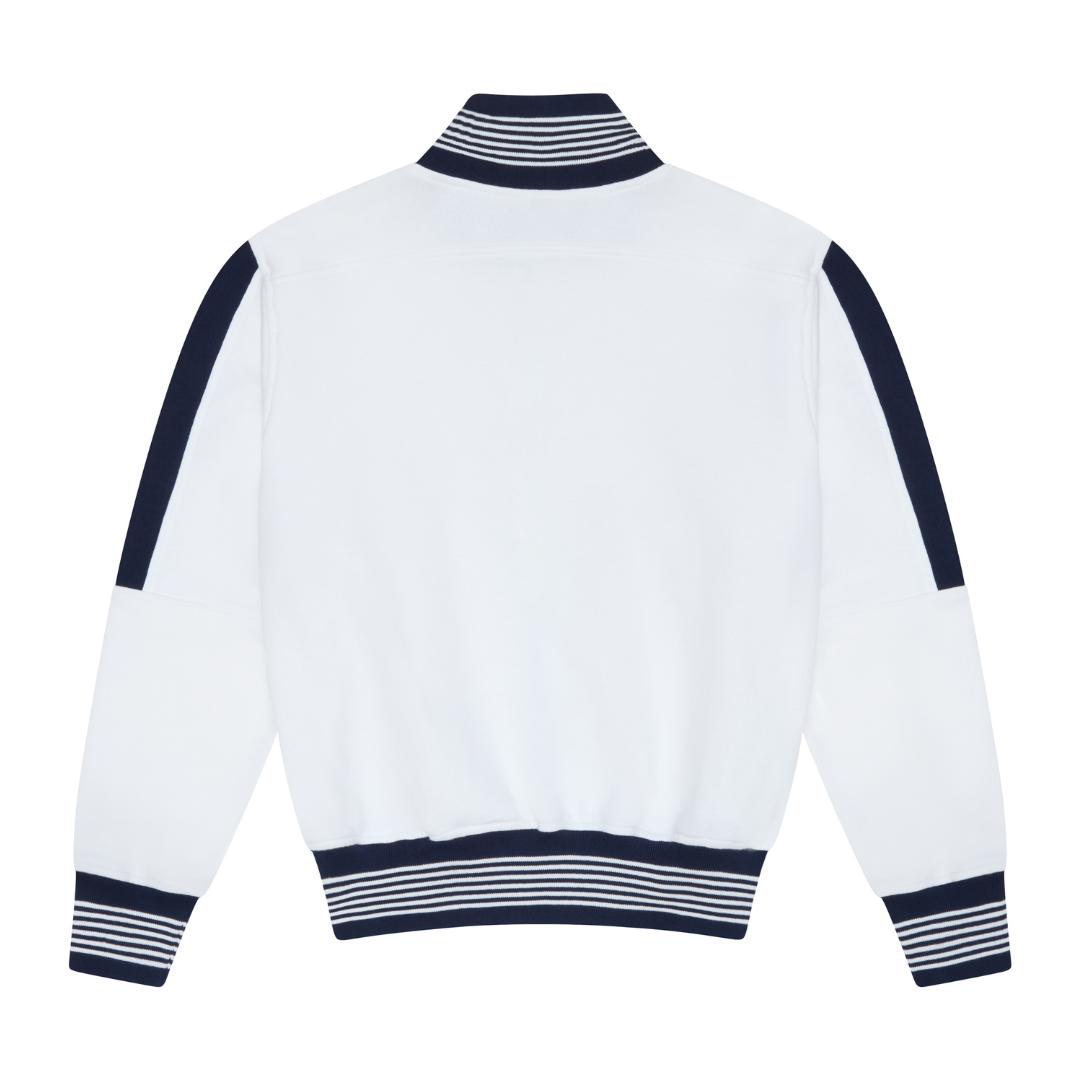 White and Blue Retro Anthem Jacket