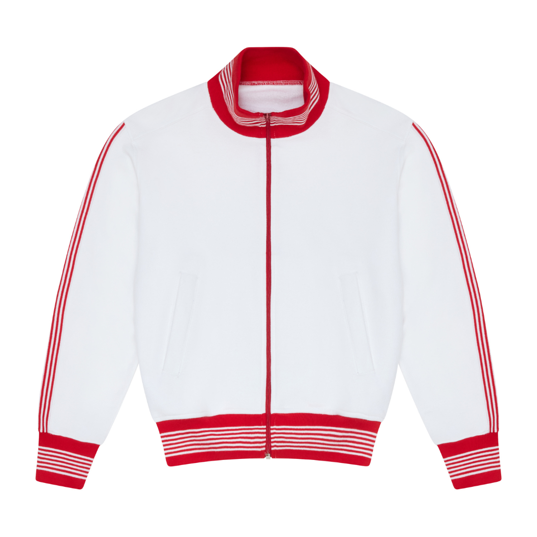 White and Red Retro Anthem Jacket