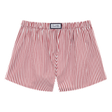 Cotton Sateen Boxer shorts  Maroon Stripe