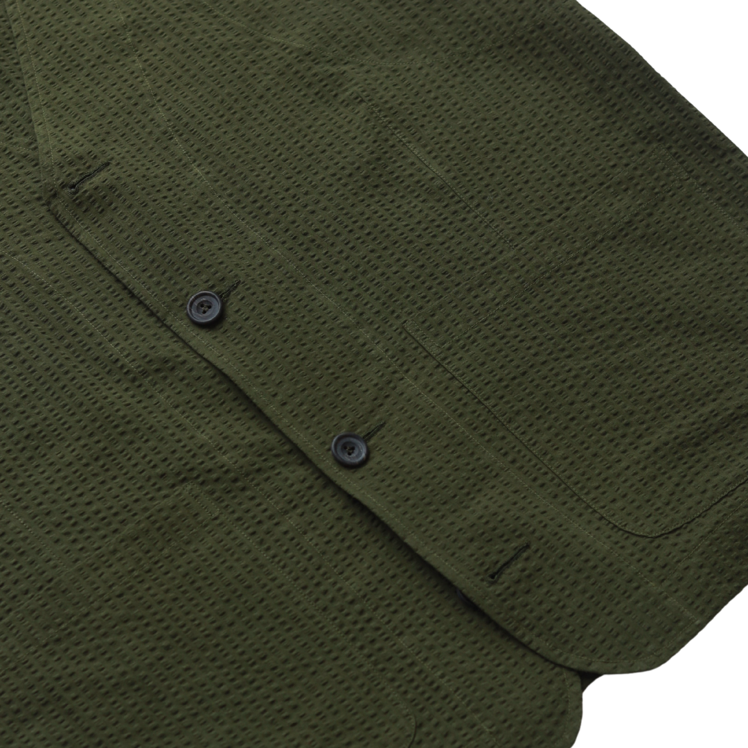 Olive Seersucker Vest