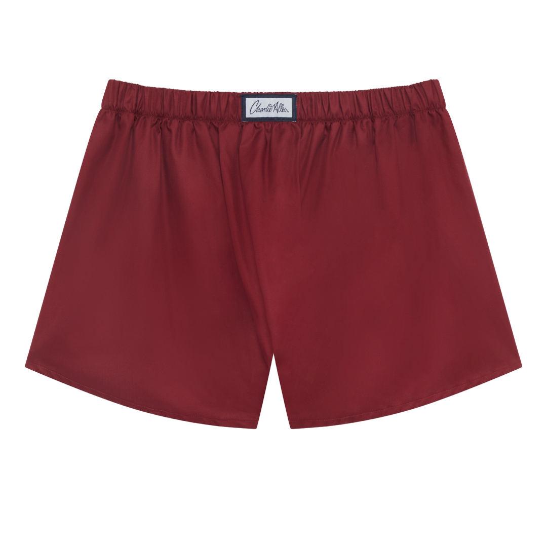 Cotton Sateen Boxer shorts  Maroon