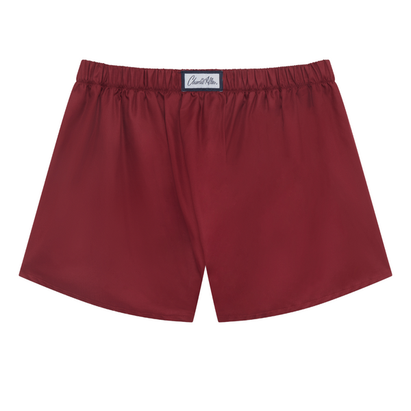 Cotton Sateen Boxer shorts  Maroon