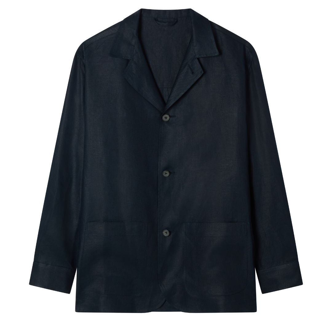 NAVY LINEN GEMMELL CHORE JACKET