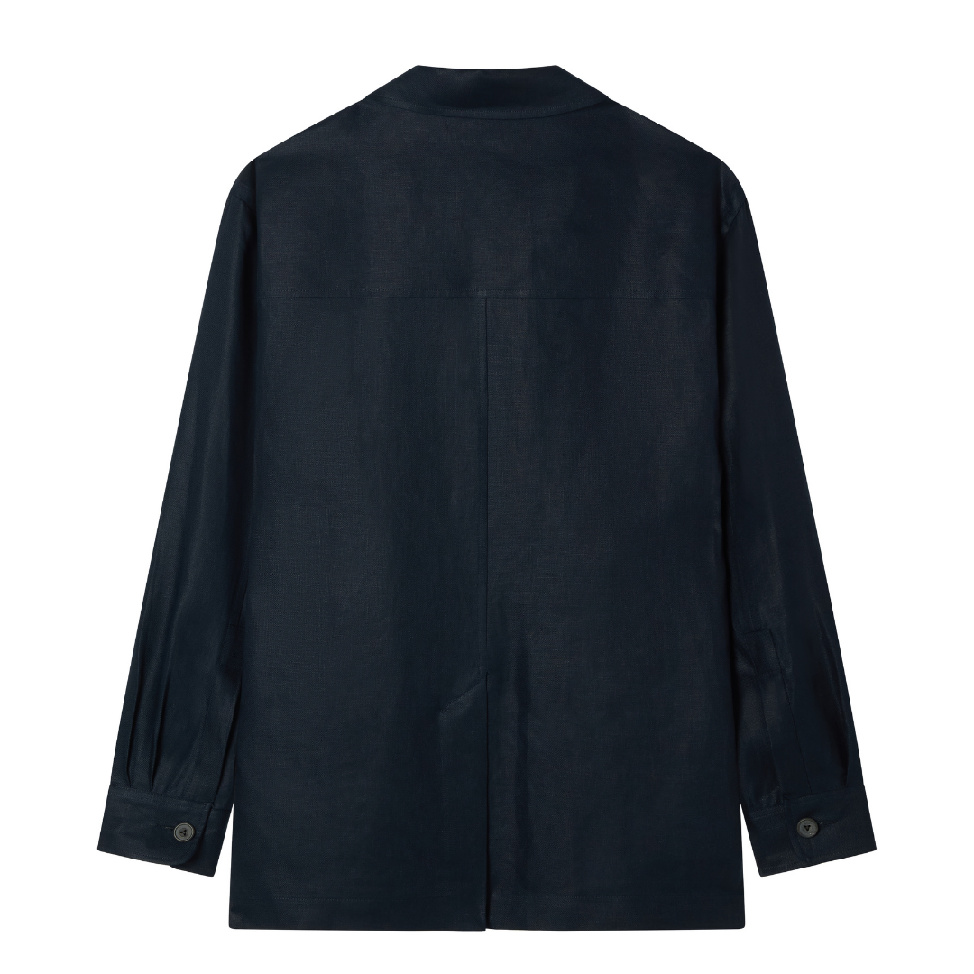 NAVY LINEN GEMMELL CHORE JACKET