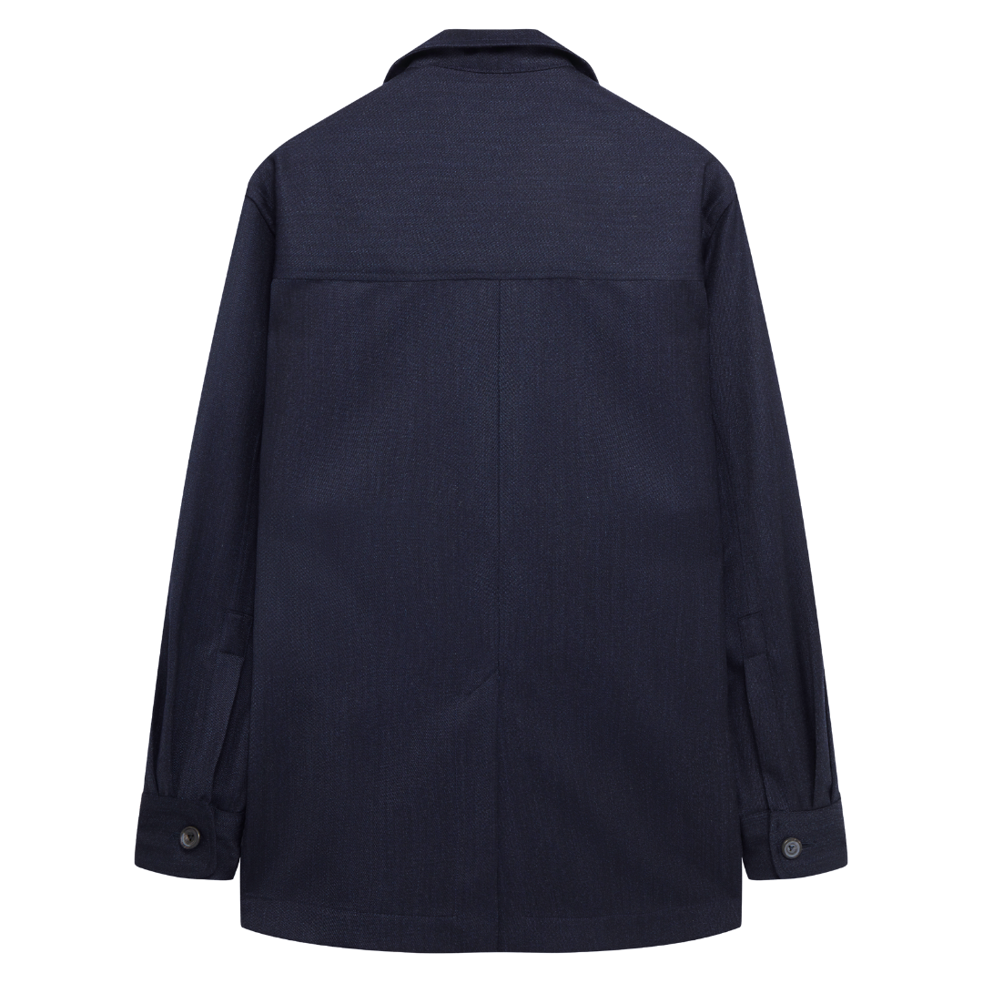 NAVY WOOL TWILL GEMMELL CHORE JACKET