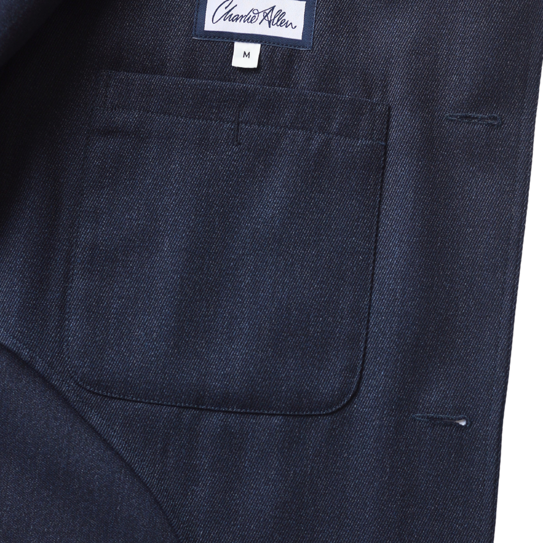 NAVY WOOL TWILL GEMMELL CHORE JACKET