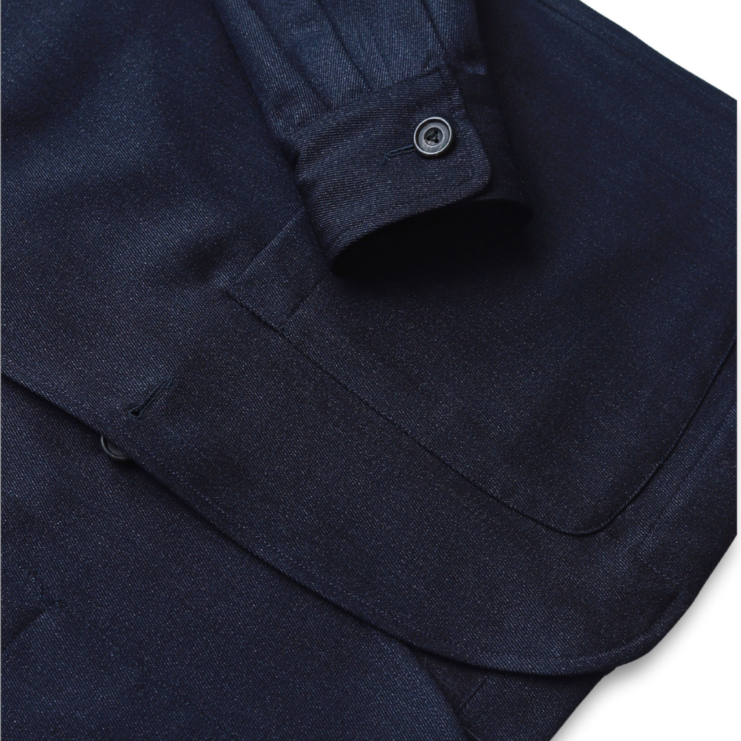 NAVY WOOL TWILL GEMMELL CHORE JACKET