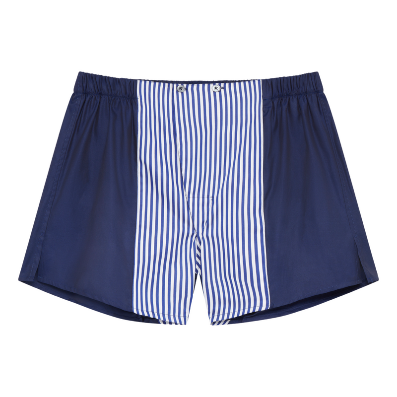 Cotton Sateen Boxer shorts  Blue