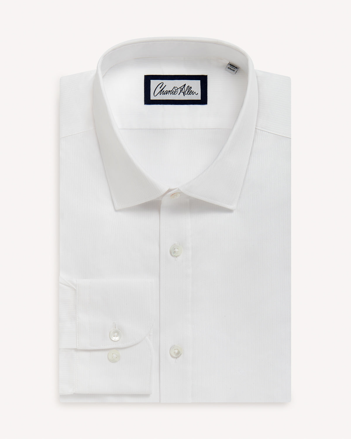 Herringbone Cotton Shirt - White