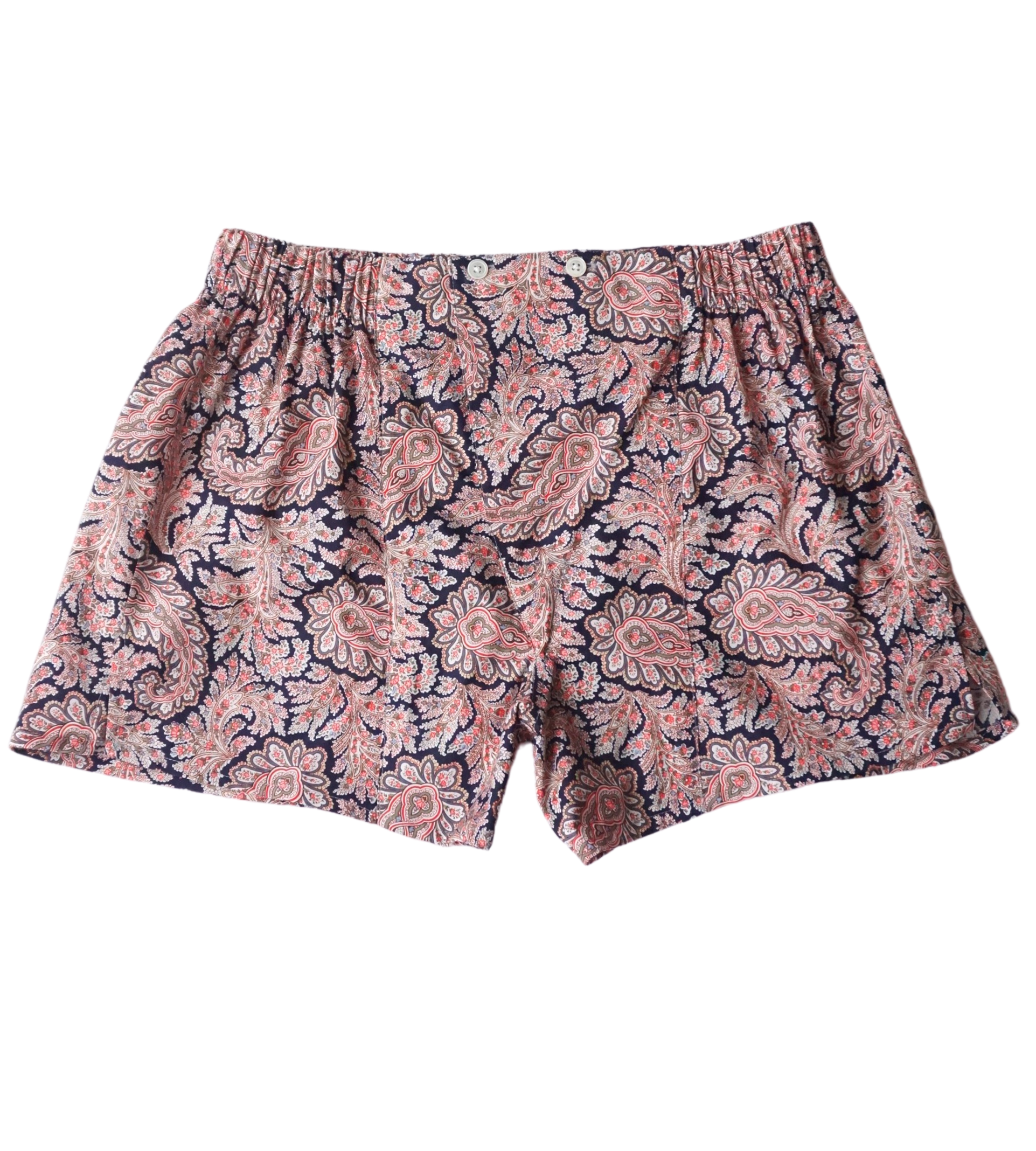 Navy/Red Paisley Cotton Boxers