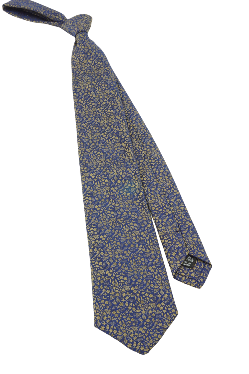 Navy/Gold Floral Tie