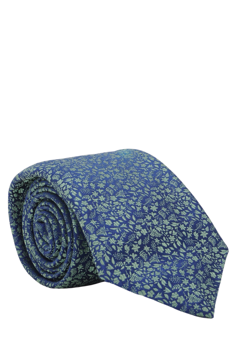 Green/Navy Floral Tie