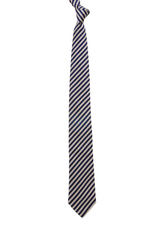 Pink and Navy Stripe Silk tie